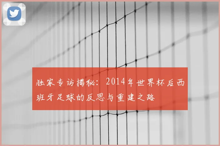 独家专访揭秘：2014年世界杯后西班牙足球的反思与重建之路